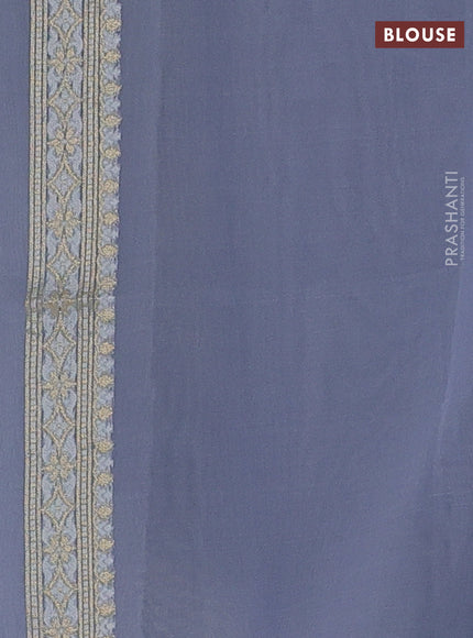 Banarasi silk cotton saree grey with allover thread & zari woven brocade weaves and zari woven border
