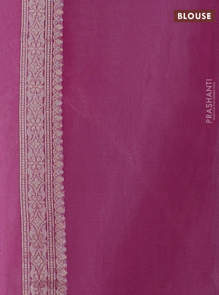 Banarasi silk cotton saree onion pink with allover thread & zari woven brocade weaves and zari woven border