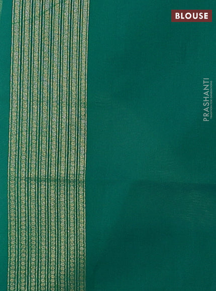 Banarasi silk cotton saree green with allover thread & zari woven buttas and thread & zari woven border