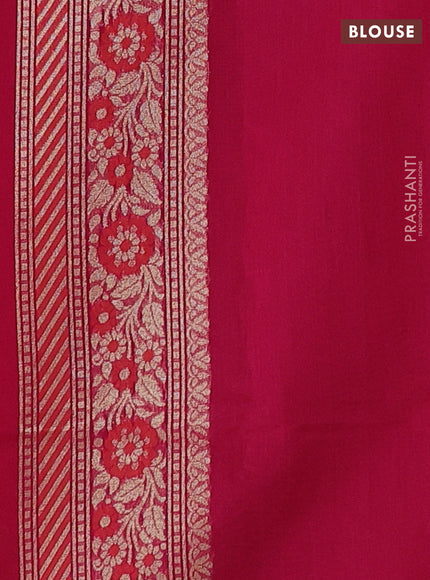 Banarasi silk cotton saree pink with allover thread & zari woven brocade weaves and thread & zari woven border