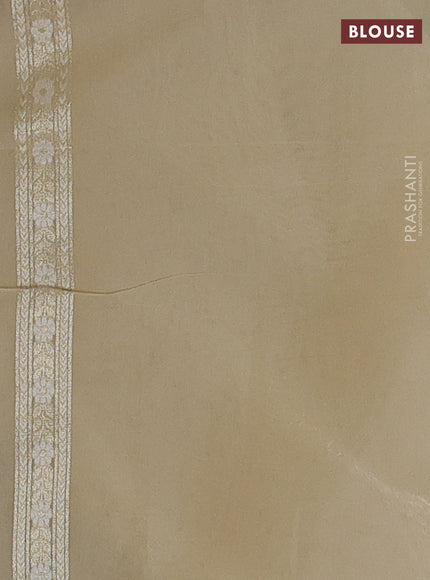 Banarasi silk cotton saree beige with allover thread & zari woven brocade weaves and thread & zari woven border