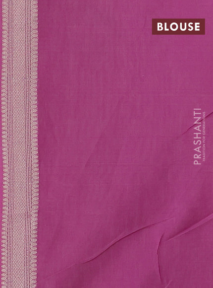 Banarasi silk cotton saree onion pink with allover thread & zari woven buttas and thread & zari woven border