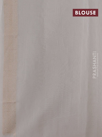 Banarasi silk cotton saree off white with allover thread & zari woven buttas and thread & zari woven border