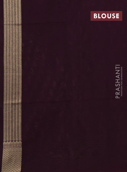 Banarasi silk cotton saree deep maroon with allover thread & zari woven buttas and zari woven border