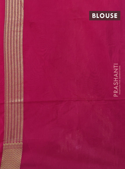 Banarasi silk cotton saree peach pink with allover thread & zari woven buttas and zari woven border