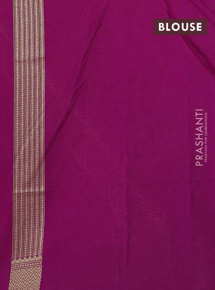 Banarasi silk cotton saree magenta pink with allover thread & zari woven buttas and zari woven border