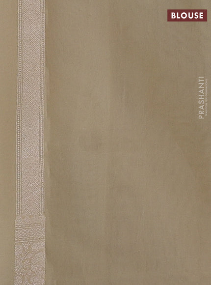 Banarasi silk cotton saree beige with allover thread & zari woven brocade weaves and thread & zari woven border