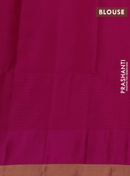Green & Pink Pure Soft Silk Saree - Buttas