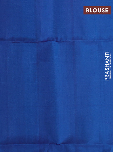 Teal Green & Blue Pure Soft Silk Saree - Weaves