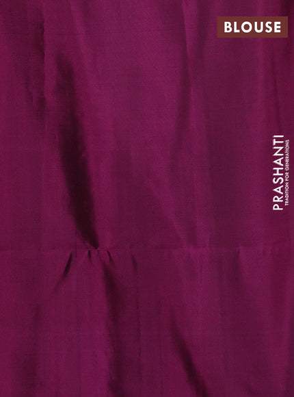 Green & Magenta Pink Pure Soft Silk Saree - Weaves