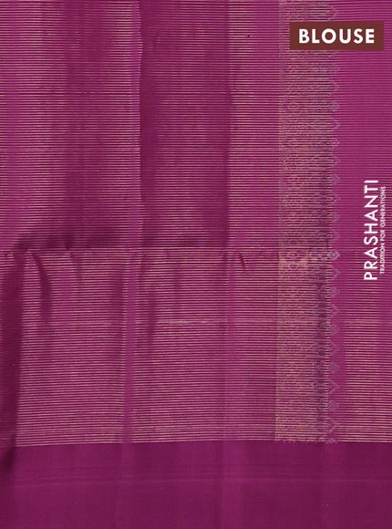 Green & Magenta Pink Pure Soft Silk Saree - Weaves
