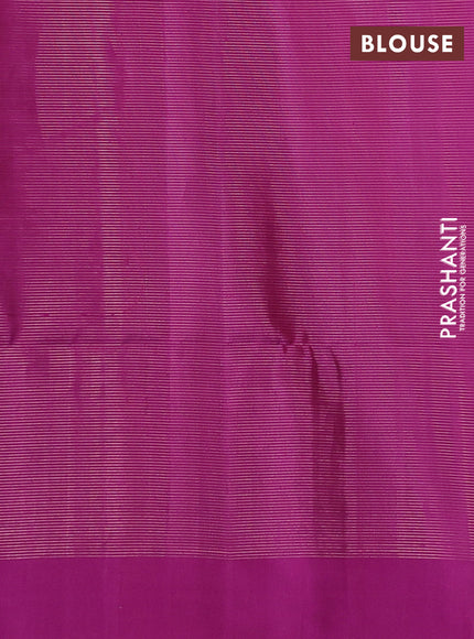 Teal Blue & Magenta Pink Pure Soft Silk Saree - Weaves