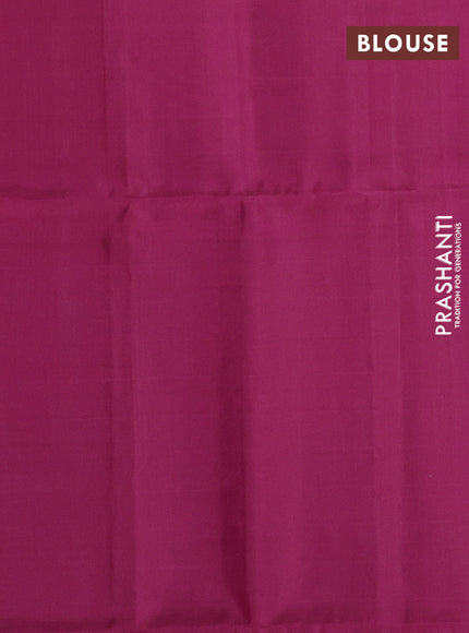 Teal Green & Pink Pure Soft Silk Saree - Checks
