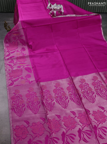 Pink Pure Soft Silk Saree