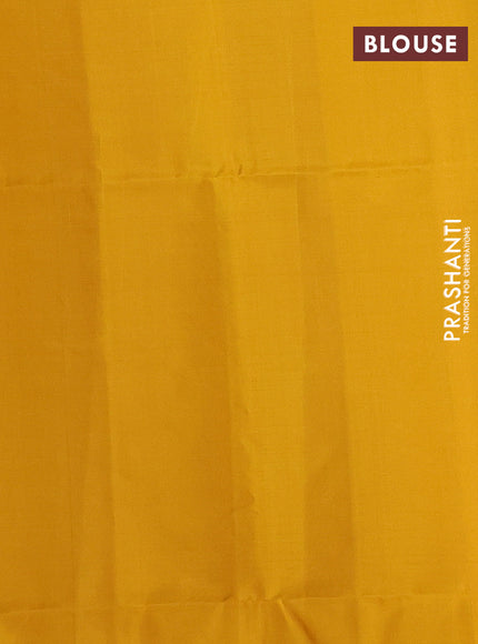 Green & Yellow Pure Soft Silk Saree - Checks