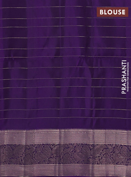 Purple Pure Soft Silk Saree - Checks