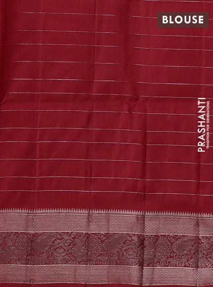 Orange Pure Soft Silk Saree - Checks