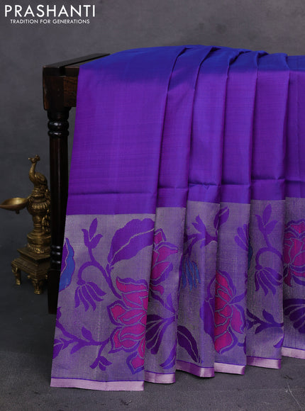 Violet Pure Soft Silk Saree