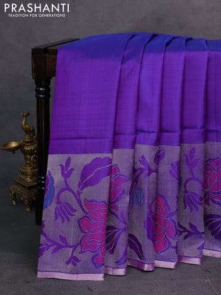 Violet Pure Soft Silk Saree
