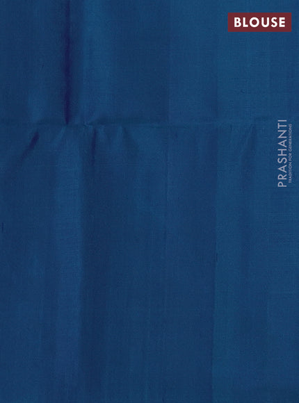 Peacock Blue Pure Soft Silk Saree - Weaves
