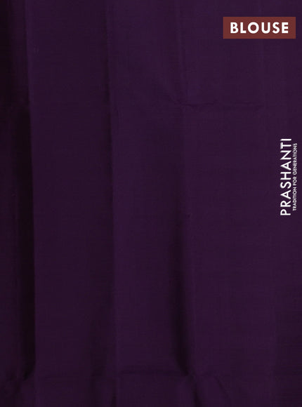 Cs Blue & Purple Pure Soft Silk Saree - Checks