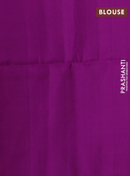 Yellow & Purple Pure Soft Silk Saree - Brocade