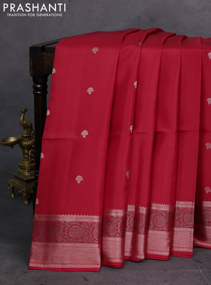 Red Pure Soft Silk Saree - Buttas