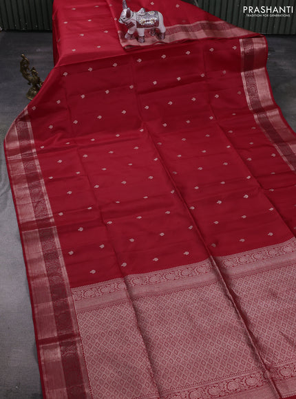 Red Pure Soft Silk Saree - Buttas