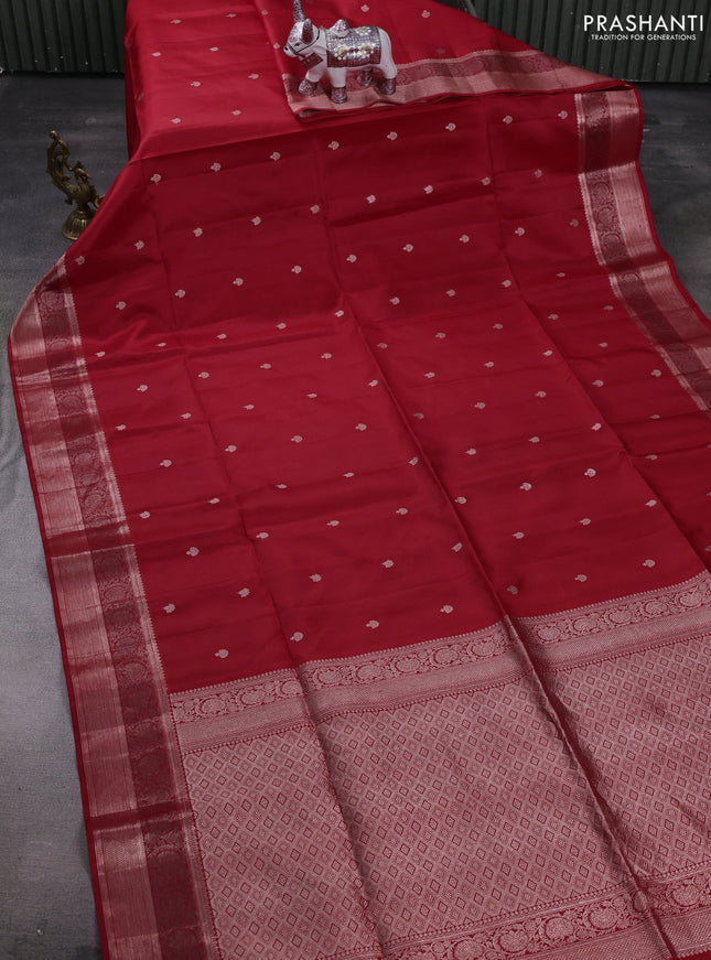 Red Pure Soft Silk Saree - Buttas