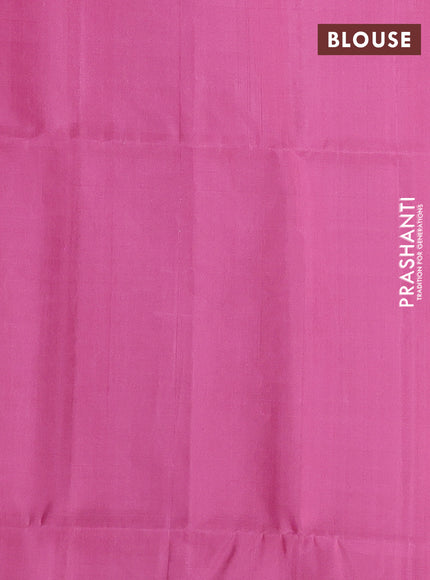 Yellow & Pink Pure Soft Silk Saree - Brocade