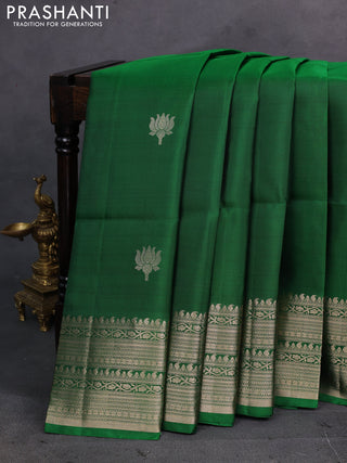 Green Pure Soft Silk Saree - Buttas