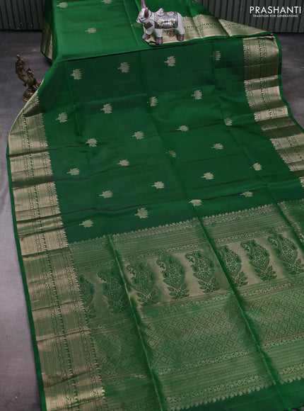 Green Pure Soft Silk Saree - Buttas