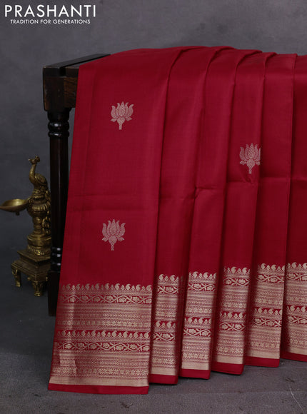 Red Pure Soft Silk Saree - Buttas
