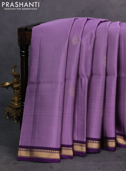 Pastel Purple & Purple Pure Soft Silk Saree - Buttas