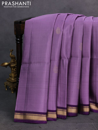 Pastel Purple & Purple Pure Soft Silk Saree - Buttas