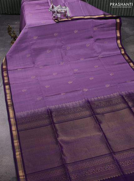Pastel Purple & Purple Pure Soft Silk Saree - Buttas