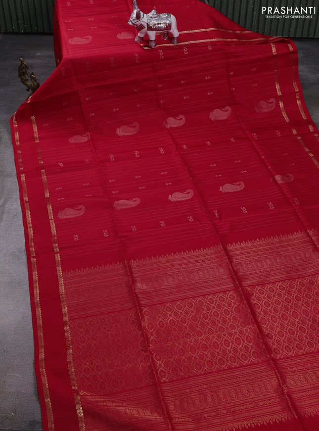 Red Pure Soft Silk Saree