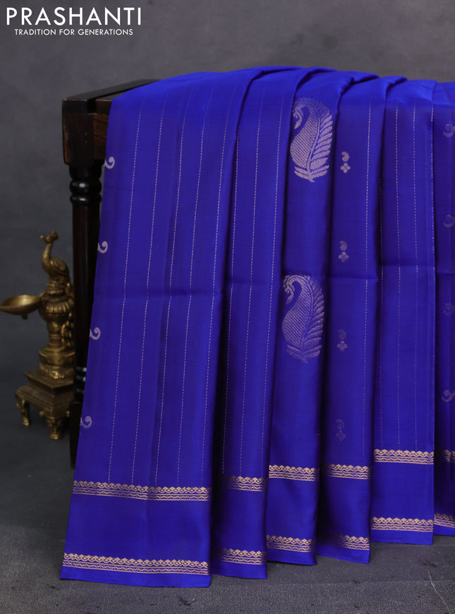 Blue Pure Soft Silk Saree