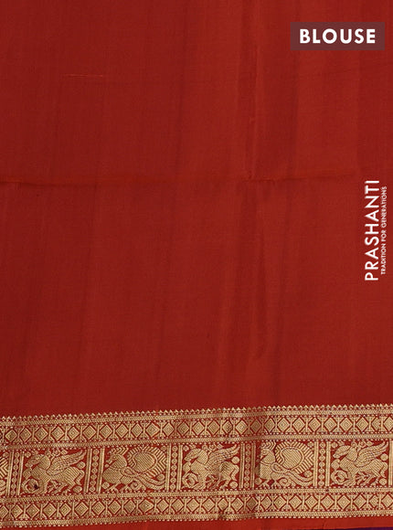 Purple & Rust Pure Soft Silk Saree - Buttas