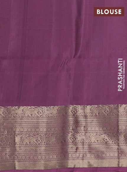 Green & Mauve Pink Pure Soft Silk Saree - Buttas
