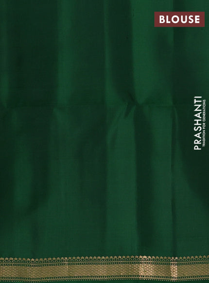 Maroon & Green Pure Soft Silk Saree - Buttas