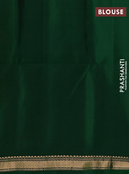 Rust & Green Pure Soft Silk Saree - Buttas