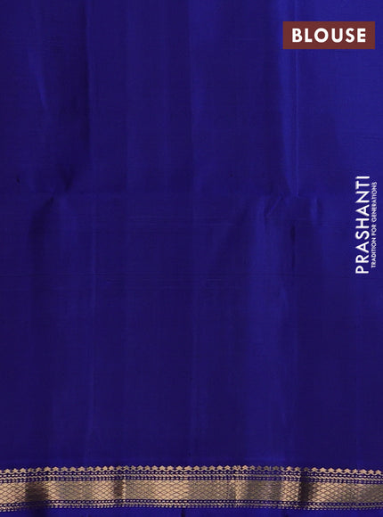 Magenta Pink & Blue Pure Soft Silk Saree - Buttas