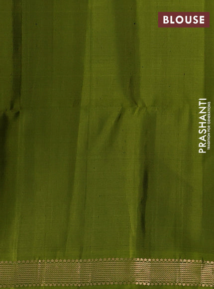 Wine & Lime Green Pure Soft Silk Saree - Buttas