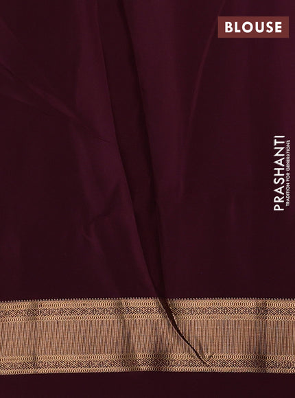 Elaichi Green & Maroon Pure Soft Silk Saree - Brocade