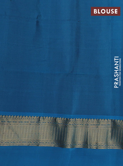 Wine & Cs Blue Pure Soft Silk Saree - Brocade