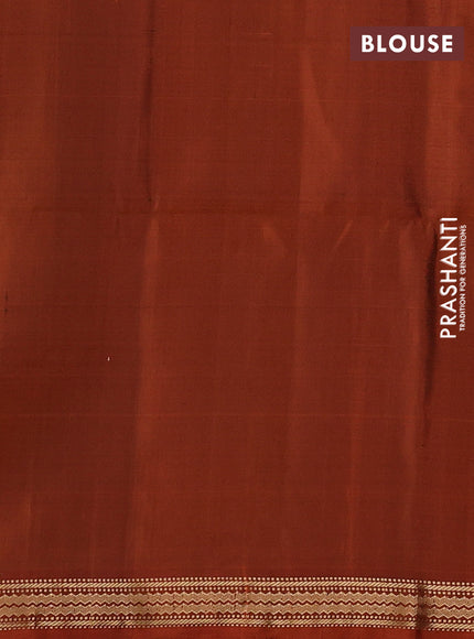 Coffee Brown & Rust Pure Soft Silk Saree - Buttas