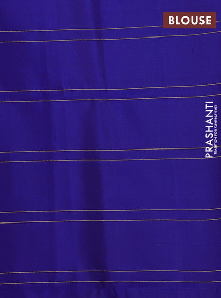 Blue Pure Soft Silk Saree - Checks & Buttas