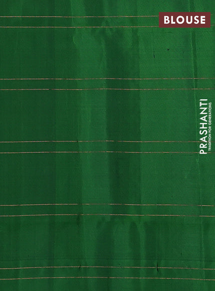 Green Pure Soft Silk Saree - Checks & Buttas