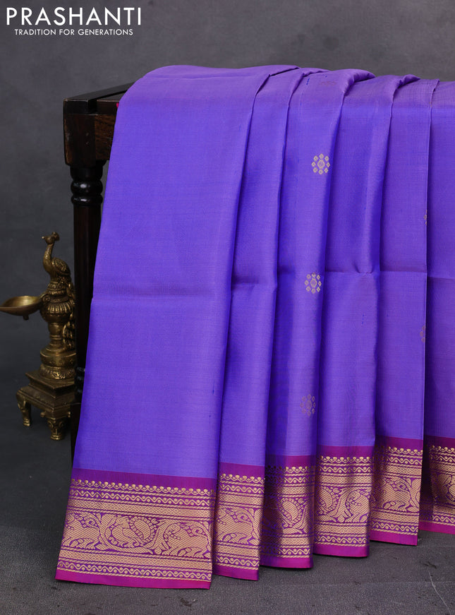 Lavender & Purple Pure Soft Silk Saree - Buttas